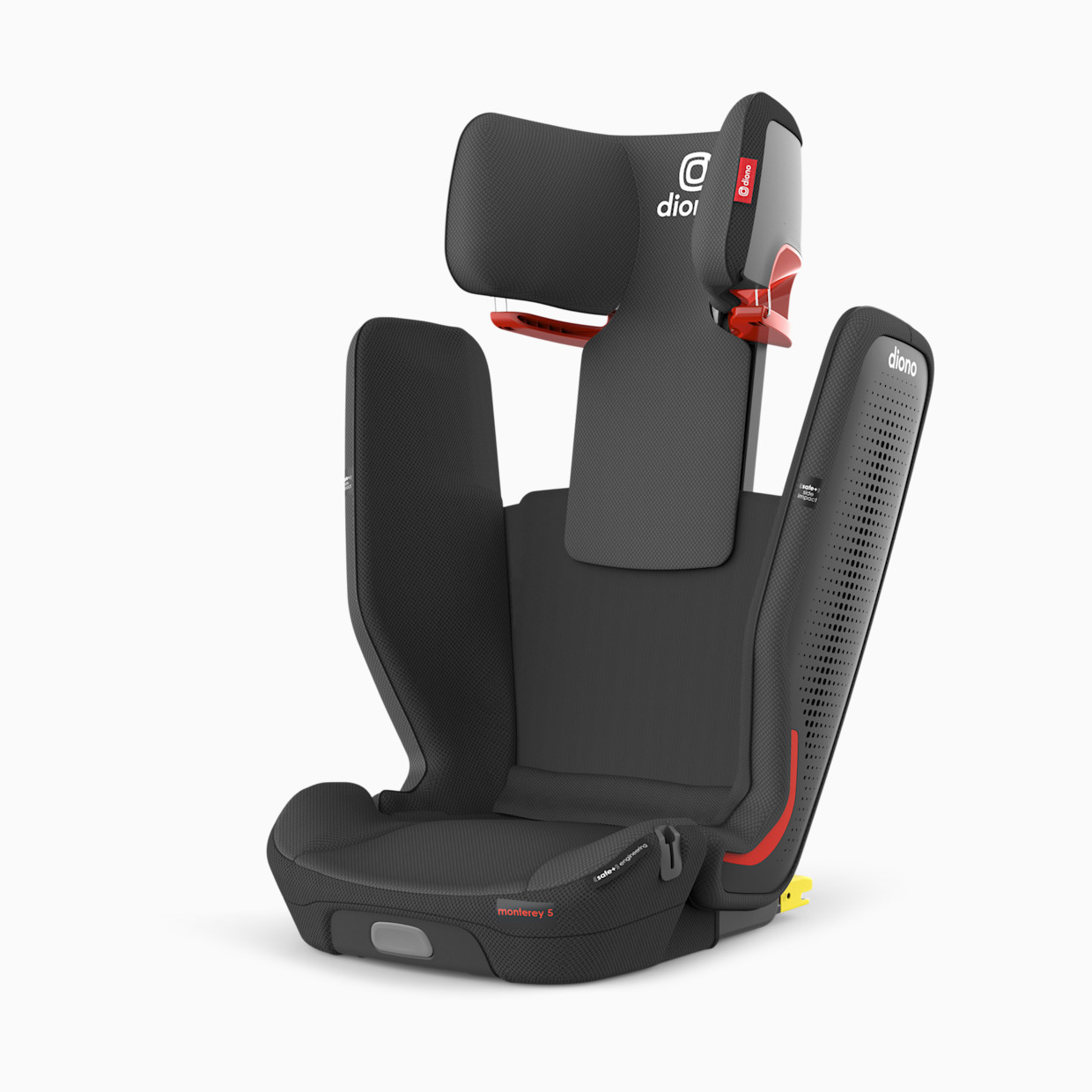 Diono Monterey 5iST FixSafe Rigid Latch High Back Booster Car Seat - Gray Slate.