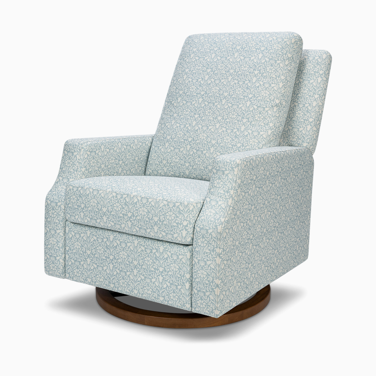 Namesake Morris & Co. x Namesake Crewe Recliner and Swivel Glider - Bellflowers In Powdered Blue Performance Eco-Weave.
