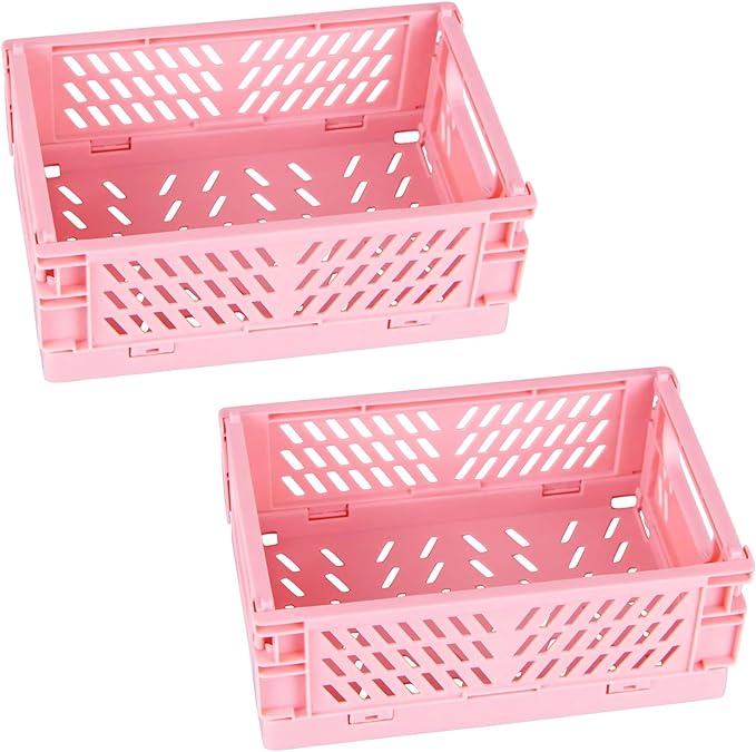 Tixill Mini Foldable Plastic Baskets (2 Pack).