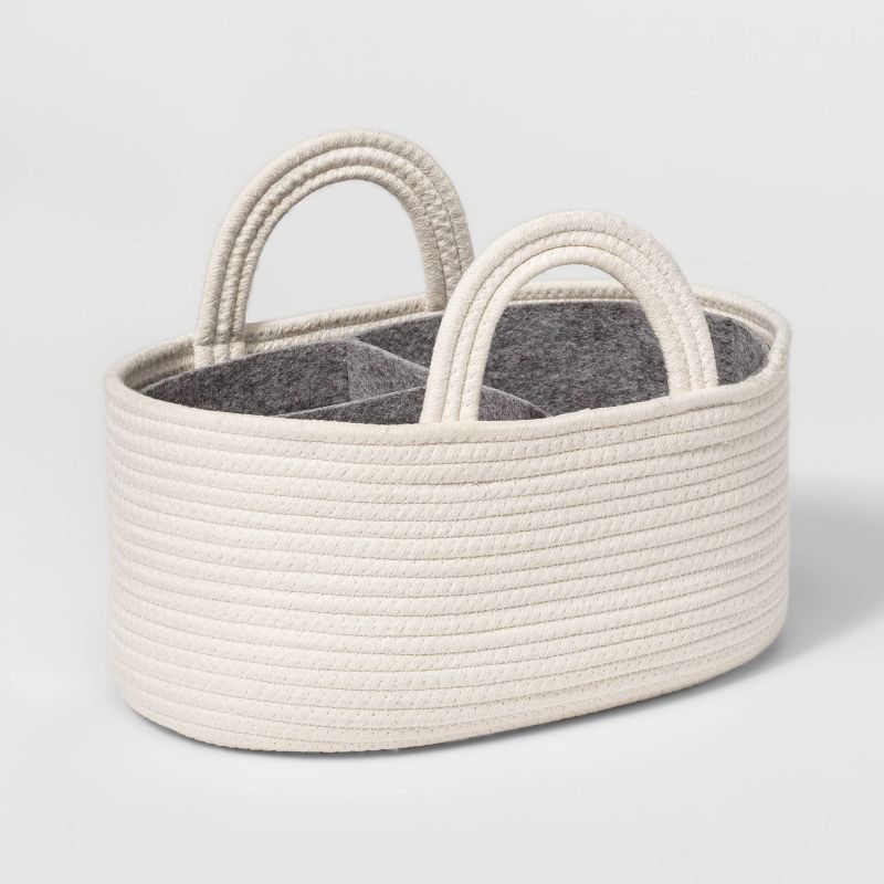 Cloud Island Coiled Rope Diaper Caddy with Dividers.