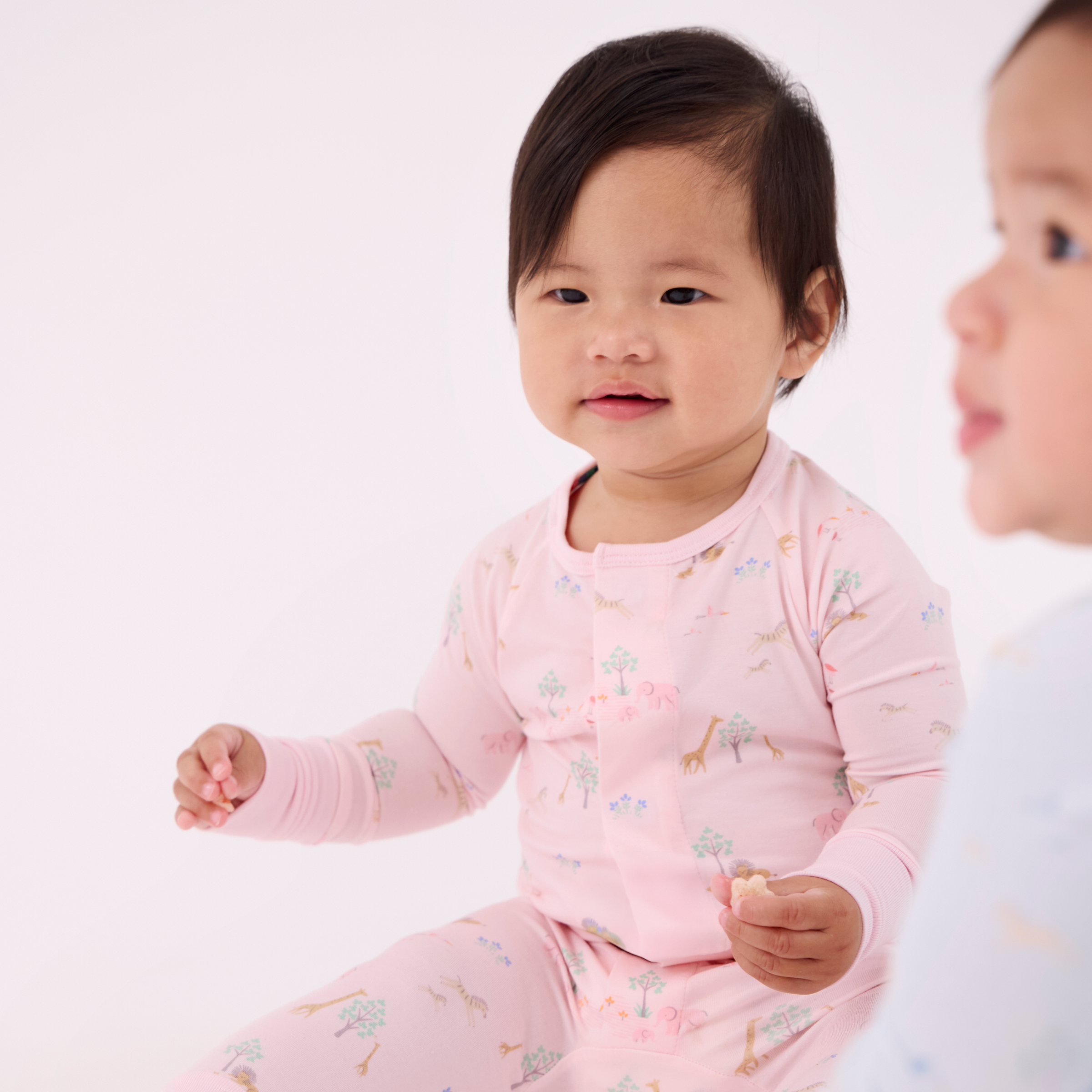 Magnetic Me Modal Magnetic Footie - Serene Safari-Pink, Newborn.