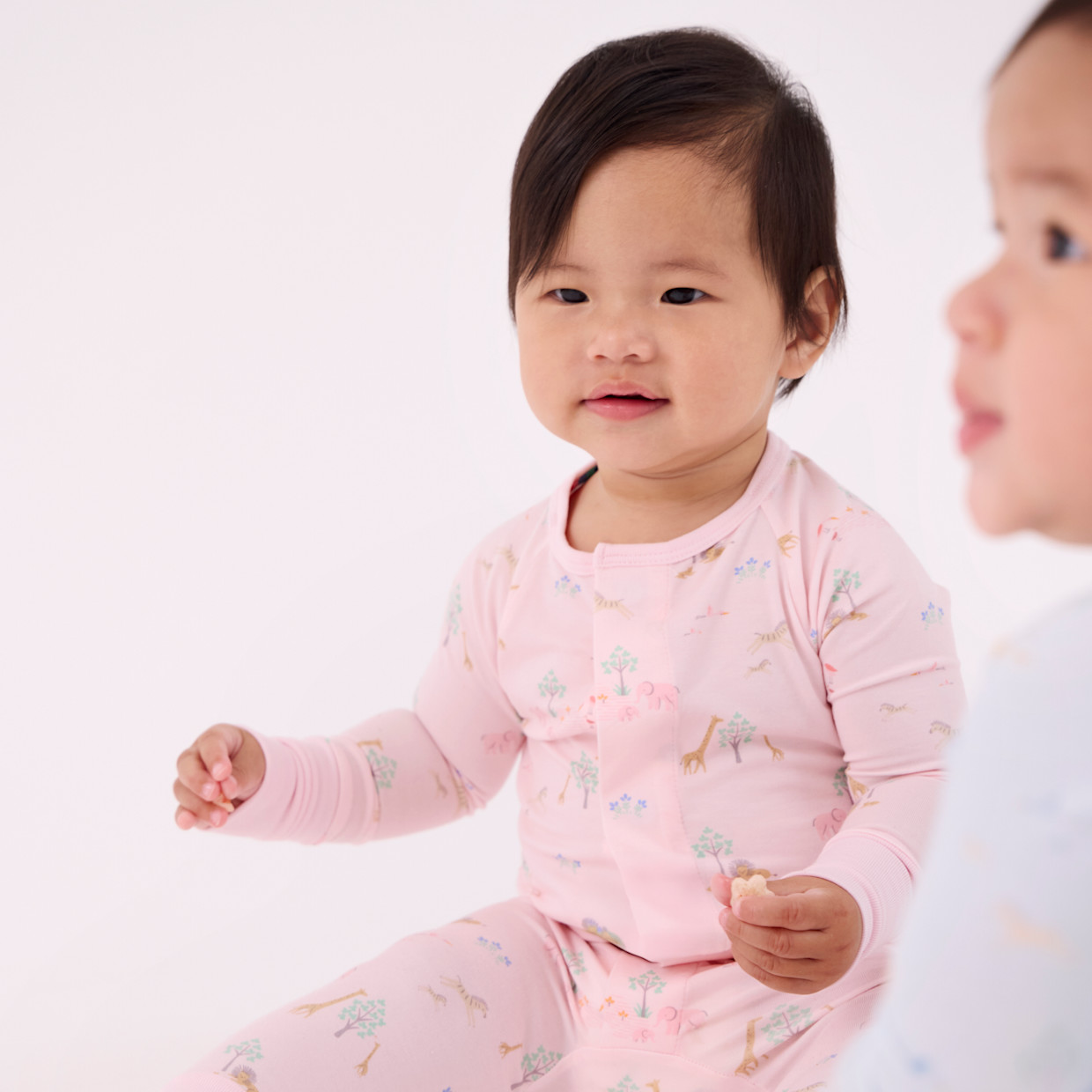 Magnetic Me Modal Magnetic Footie - Serene Safari-Pink, Newborn.