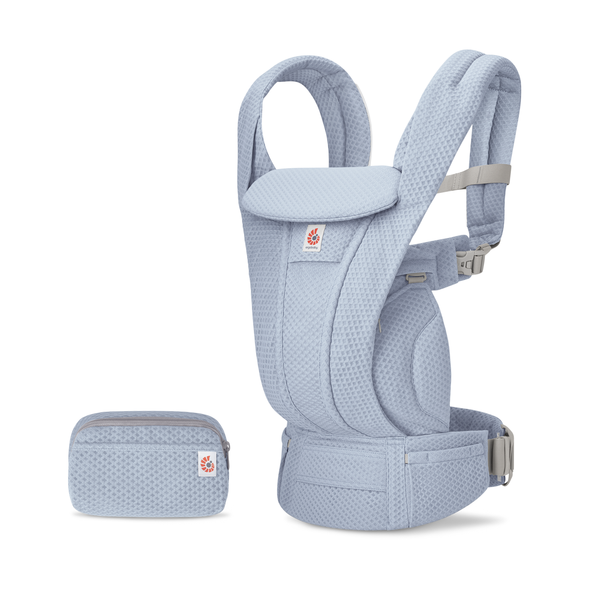 Ergobaby Omni Deluxe Carrier - Serene Blue Mesh.