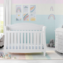 Delta Children Lancaster 4 in 1 Convertible Crib Bianca White