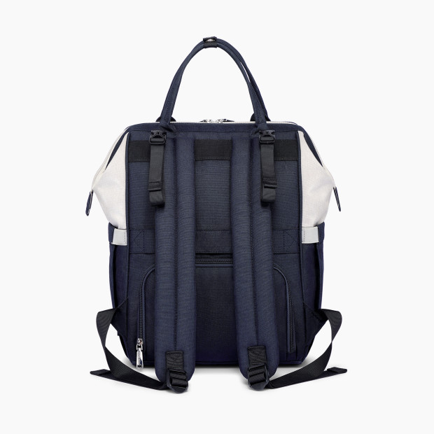 Babbleroo WideTop Diaper Bag Backpack - Grey Blue.