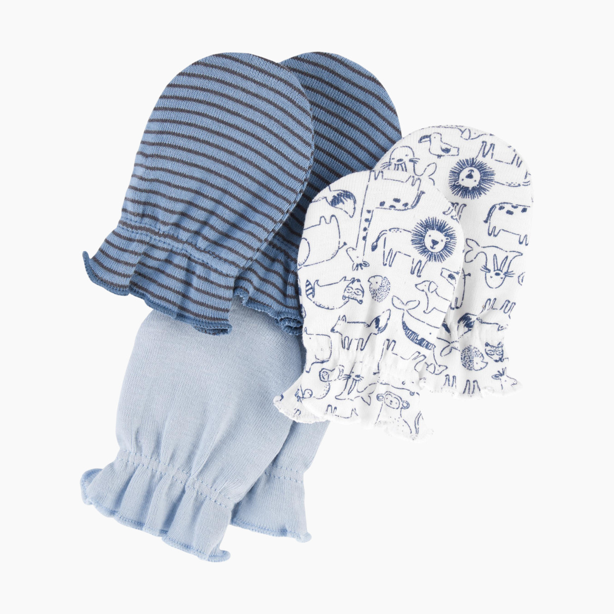 Carter's Mittens (3 Pair) - Blue, 0-3 Months.