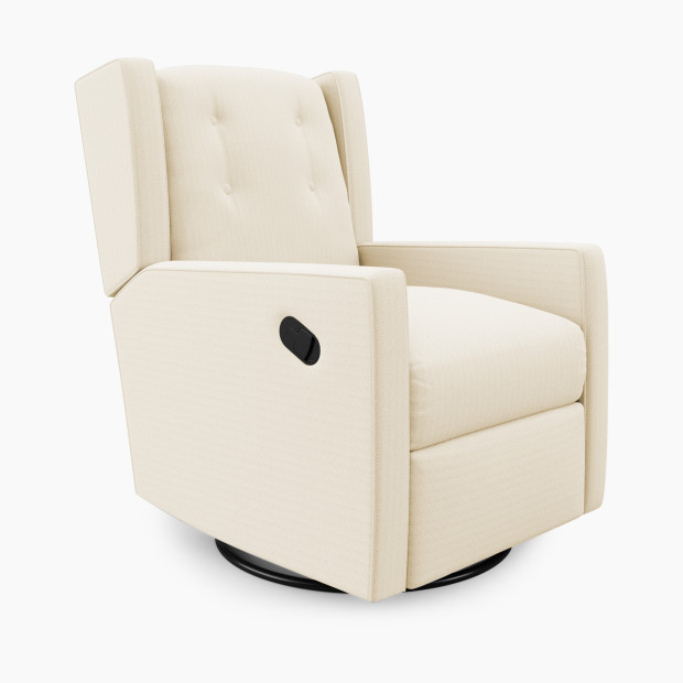 Baby Relax Mikayla Swivel Glider Rocker Recliner Chair - White Microfiber.