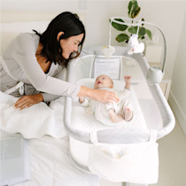 Arm s Reach Versatile Co Sleeper Bassinet White Grey Babylist Shop