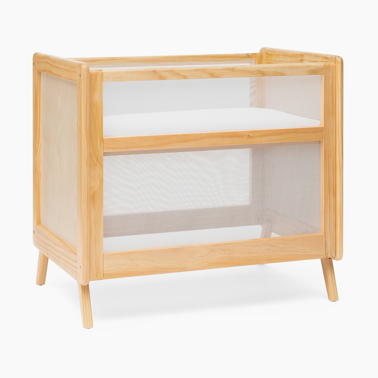 Halo 2-in-1 Breathable Mesh Convertible Mini Crib with Mattress - Natural.