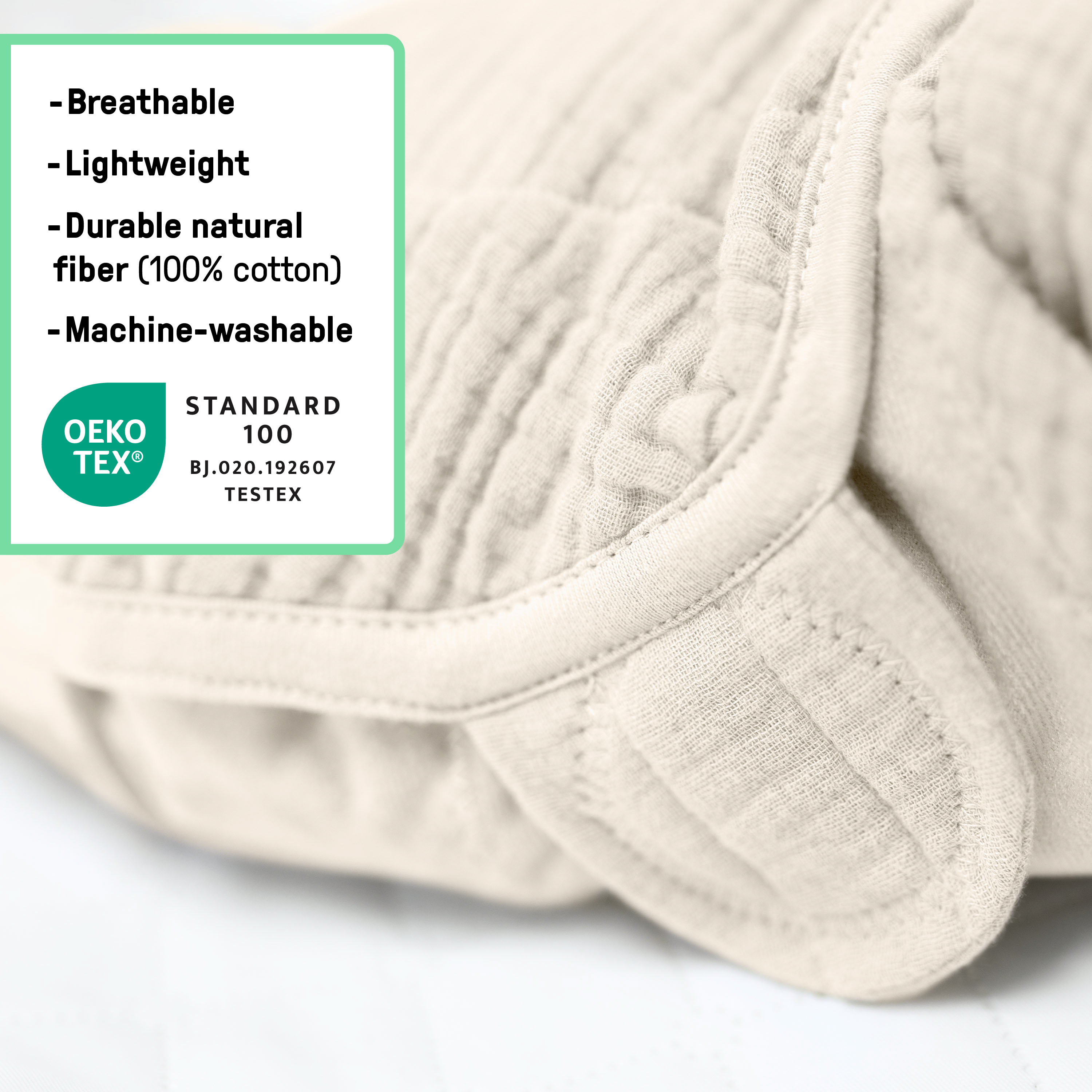 Ingenuity SwaddleMe Muslin Original Swaddle - Cream.