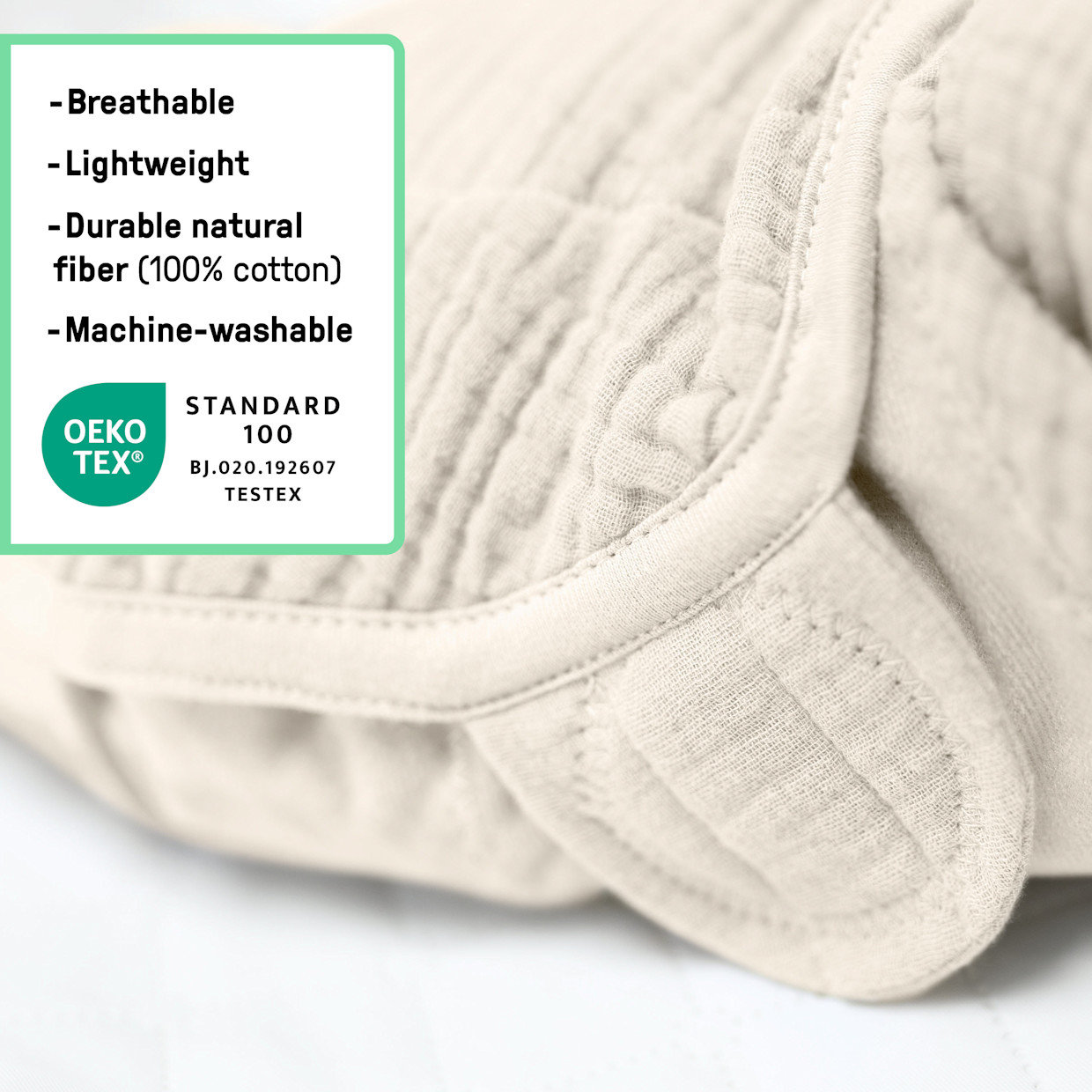 Ingenuity SwaddleMe Muslin Original Swaddle - Cream.