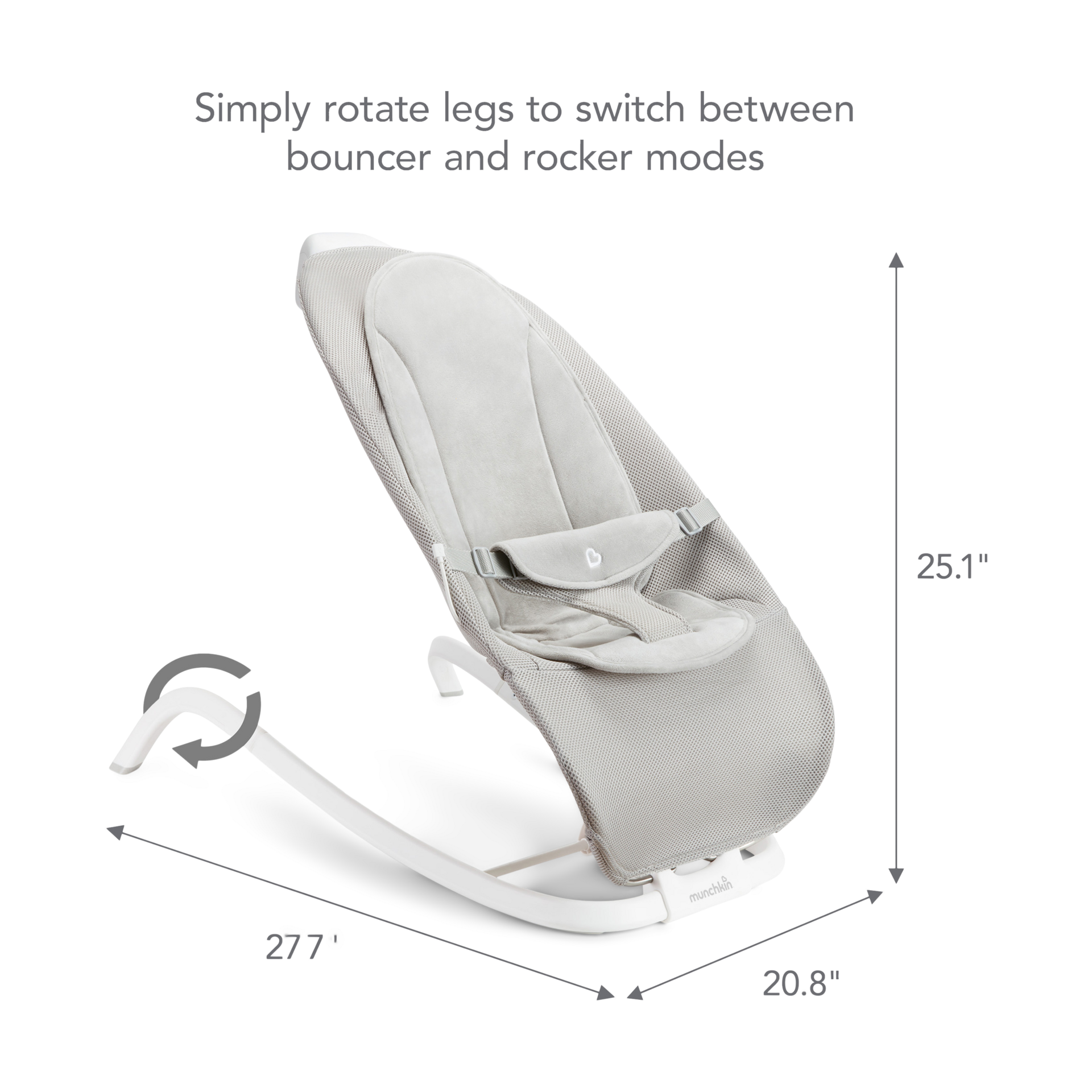 Munchkin Electric Digital Touch Display & Soothing Sounds Bouncer and Rocker.