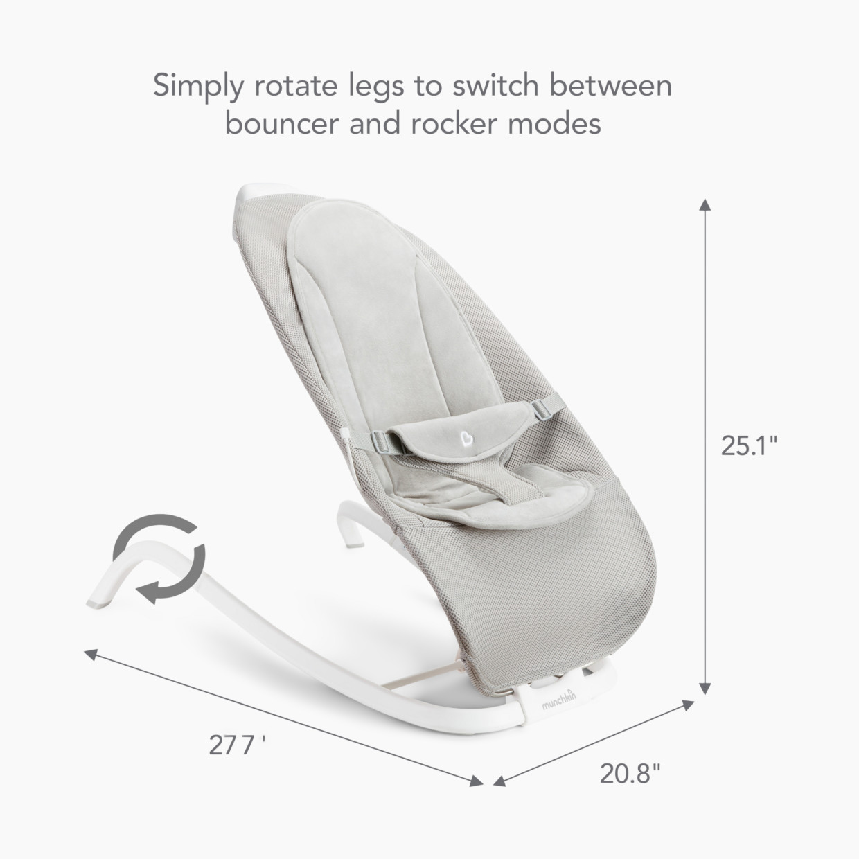 Munchkin Electric Digital Touch Display & Soothing Sounds Bouncer and Rocker.
