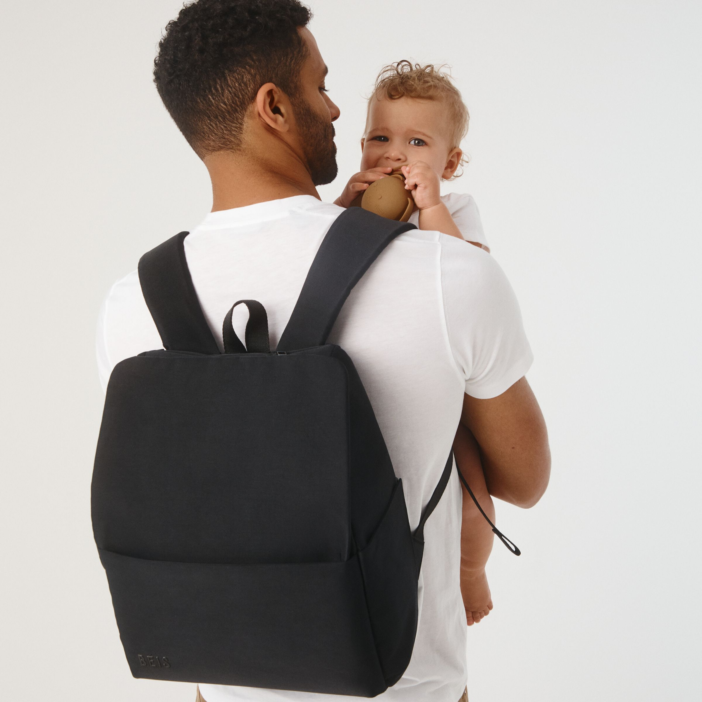 BEIS Travel The Everyday Diaper Backpack - Black, Nylon Twill.
