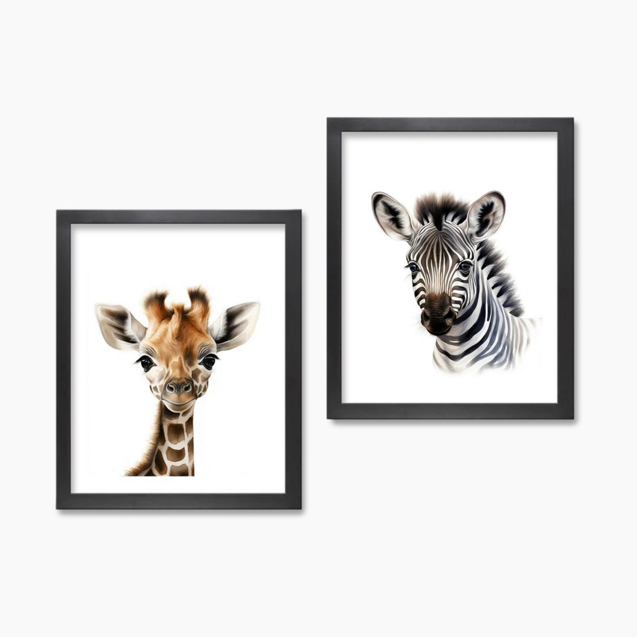 Play & Oak Giraffe & Zebra Wall Art Bundle.