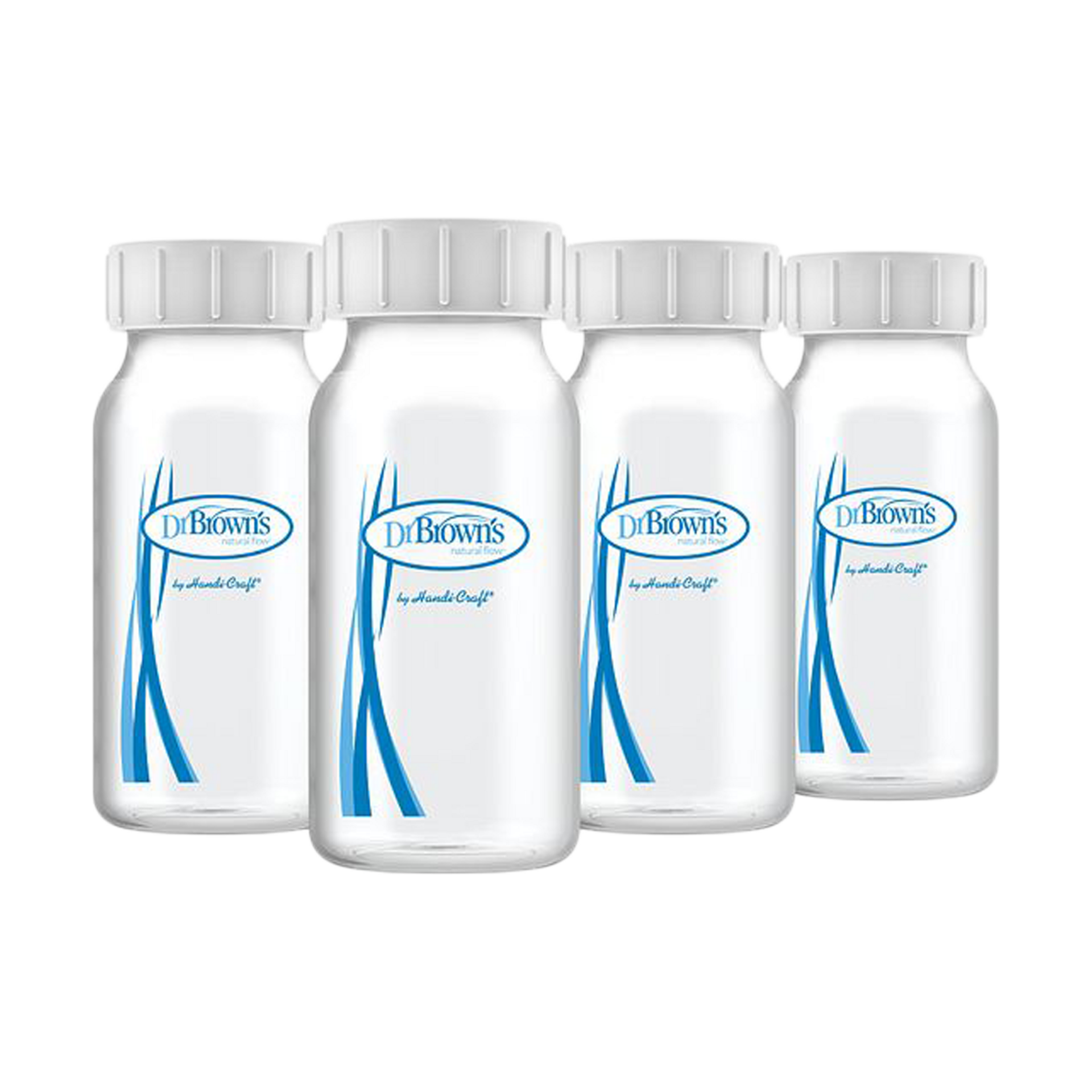 Dr. Brown's Breast Milk Collection Bottles with Storage Caps, Breast Pumps Compatible, Collect, Store, and Keep Milk Fresh, BPA Free – 4-Pack