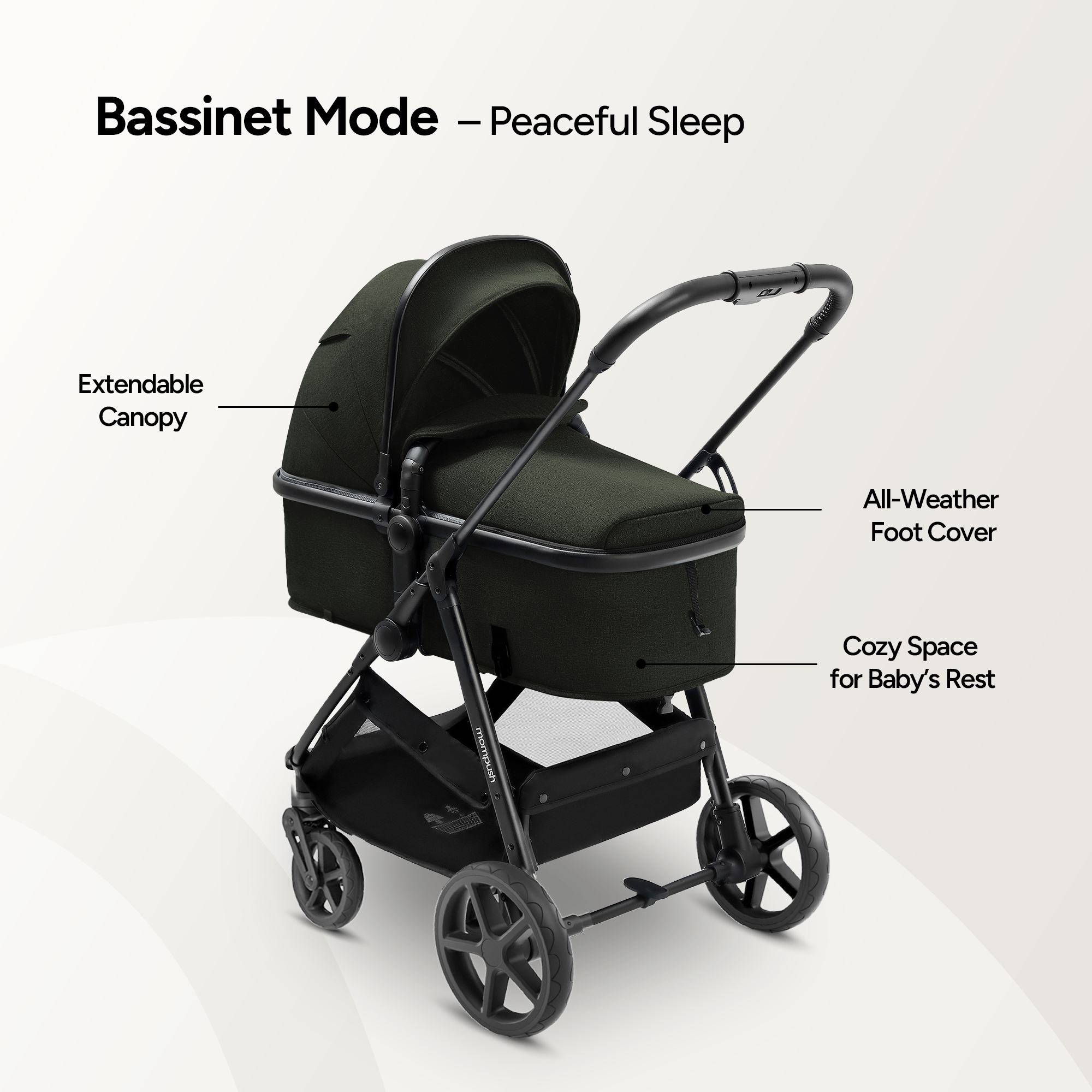 Mompush Wiz Stroller - Forest.