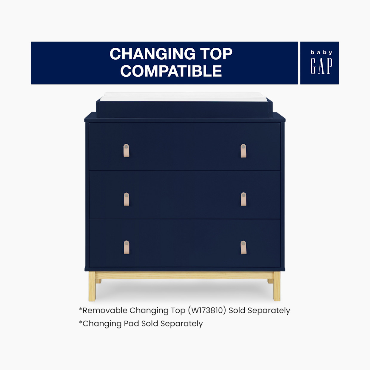 Delta Children babyGap Legacy 3 Drawer Dresser - Navy/Natural.