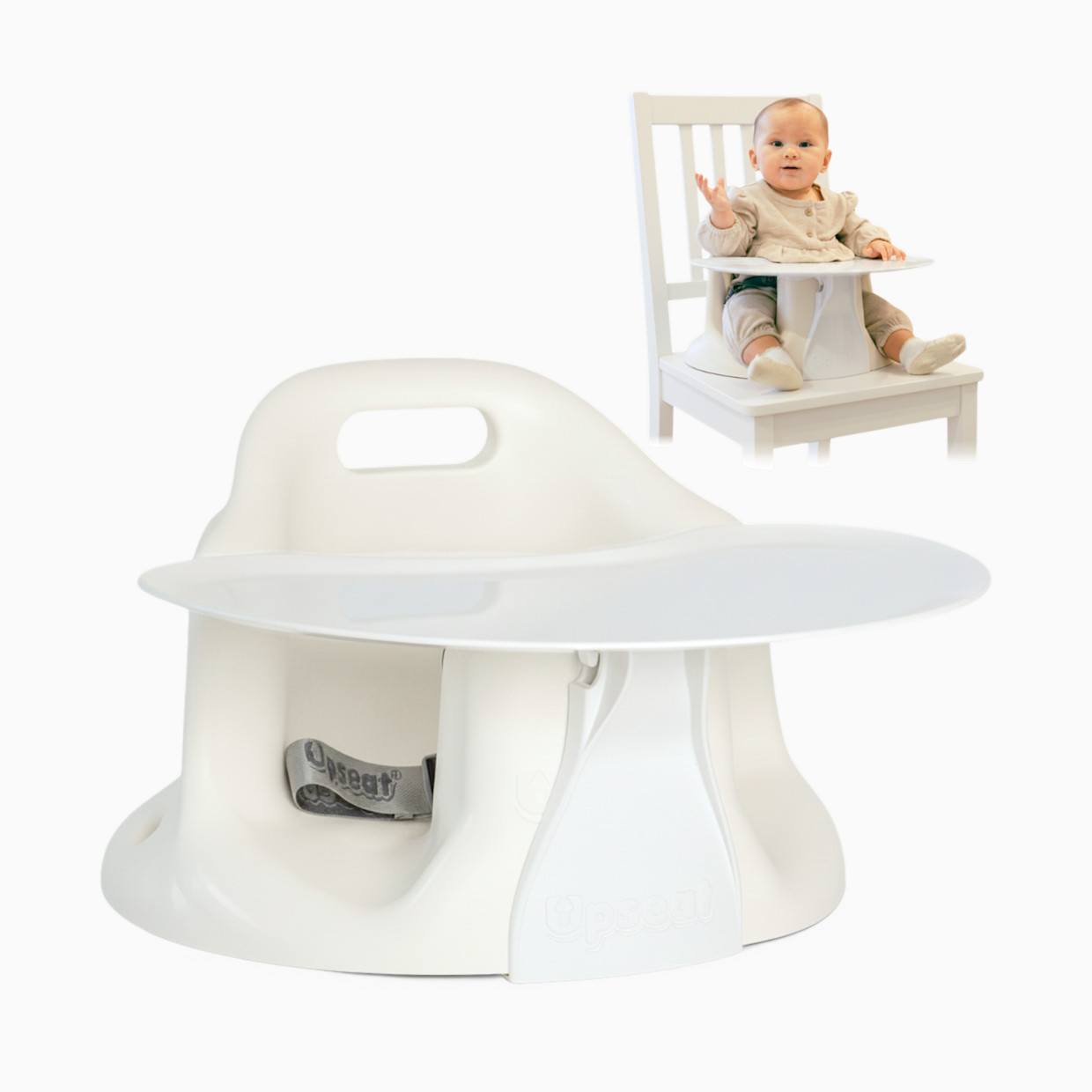 Upseat Baby Floor & Booster Seat with Tray - Coconut.