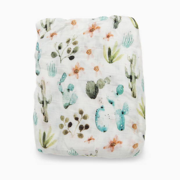 Loulou Lollipop Cotton & Bamboo Fitted Crib Sheet - Cactus Floral.