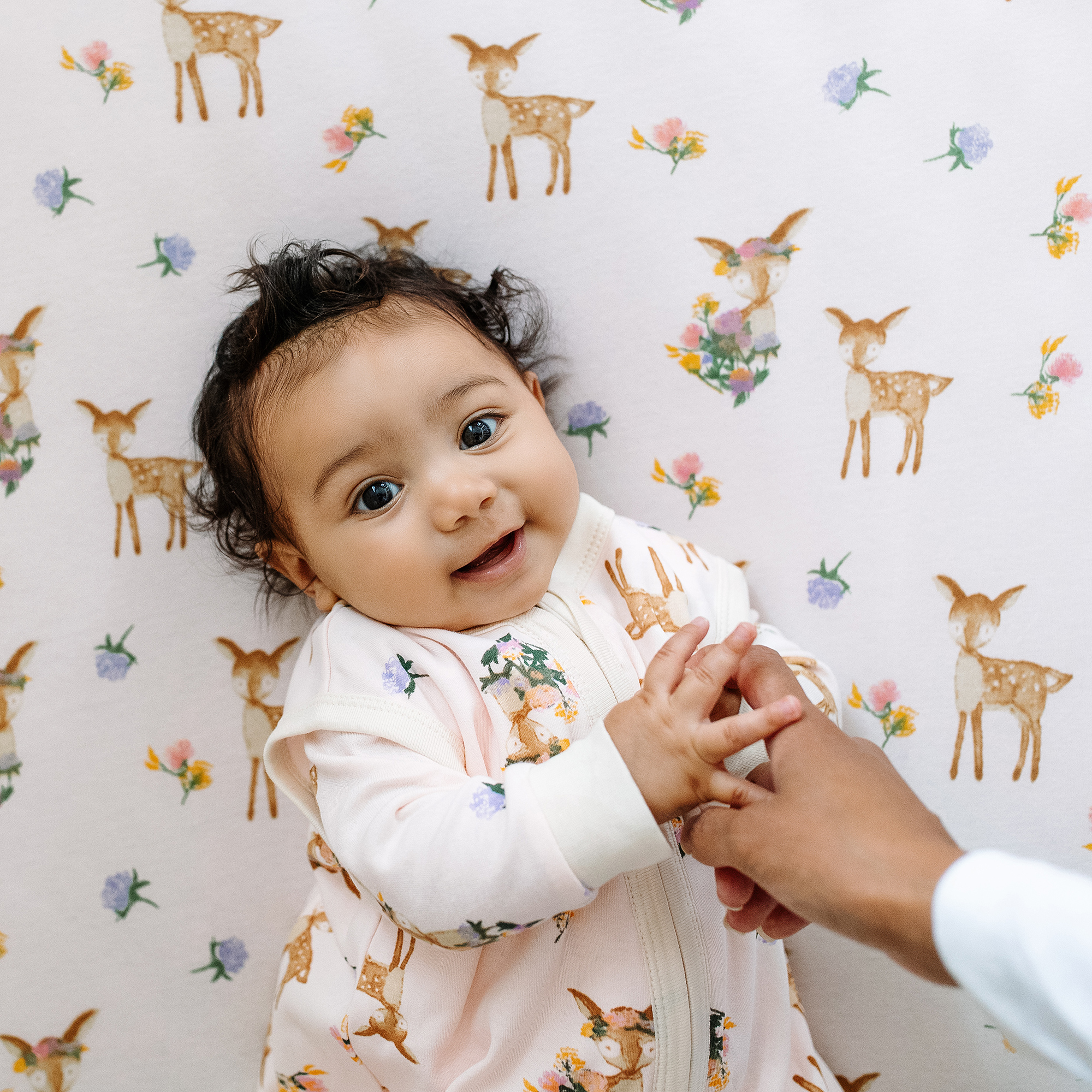 Burt's Bees Baby Organic Cotton Jersey Fitted Crib Sheet Sweet Doe, 1