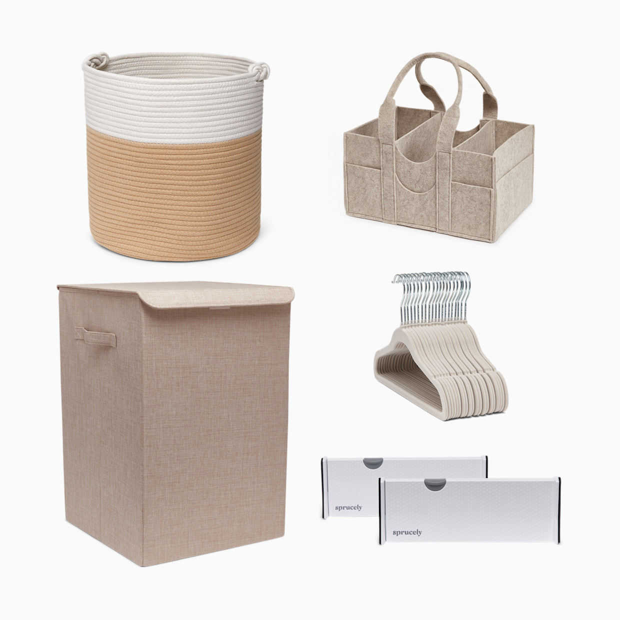 Sprucely Ultimate Nursery Organization Bundle - Oat.