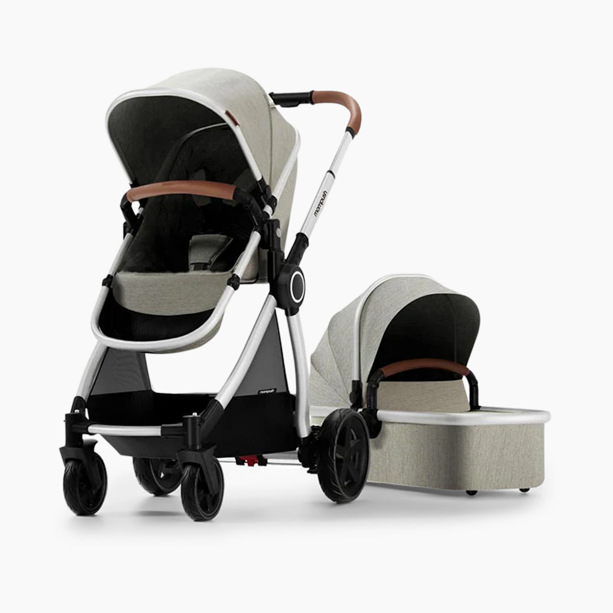 Mompush Ultimate 2 Stroller & Bassinet - Khaki.