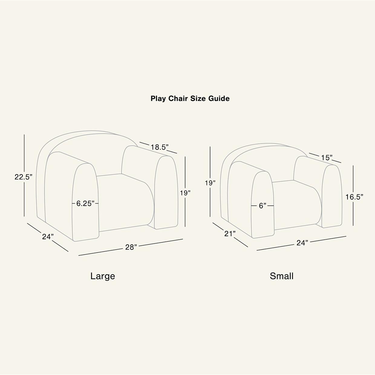House of Noa Play Chair - Finley Ivory & Sky, Large.