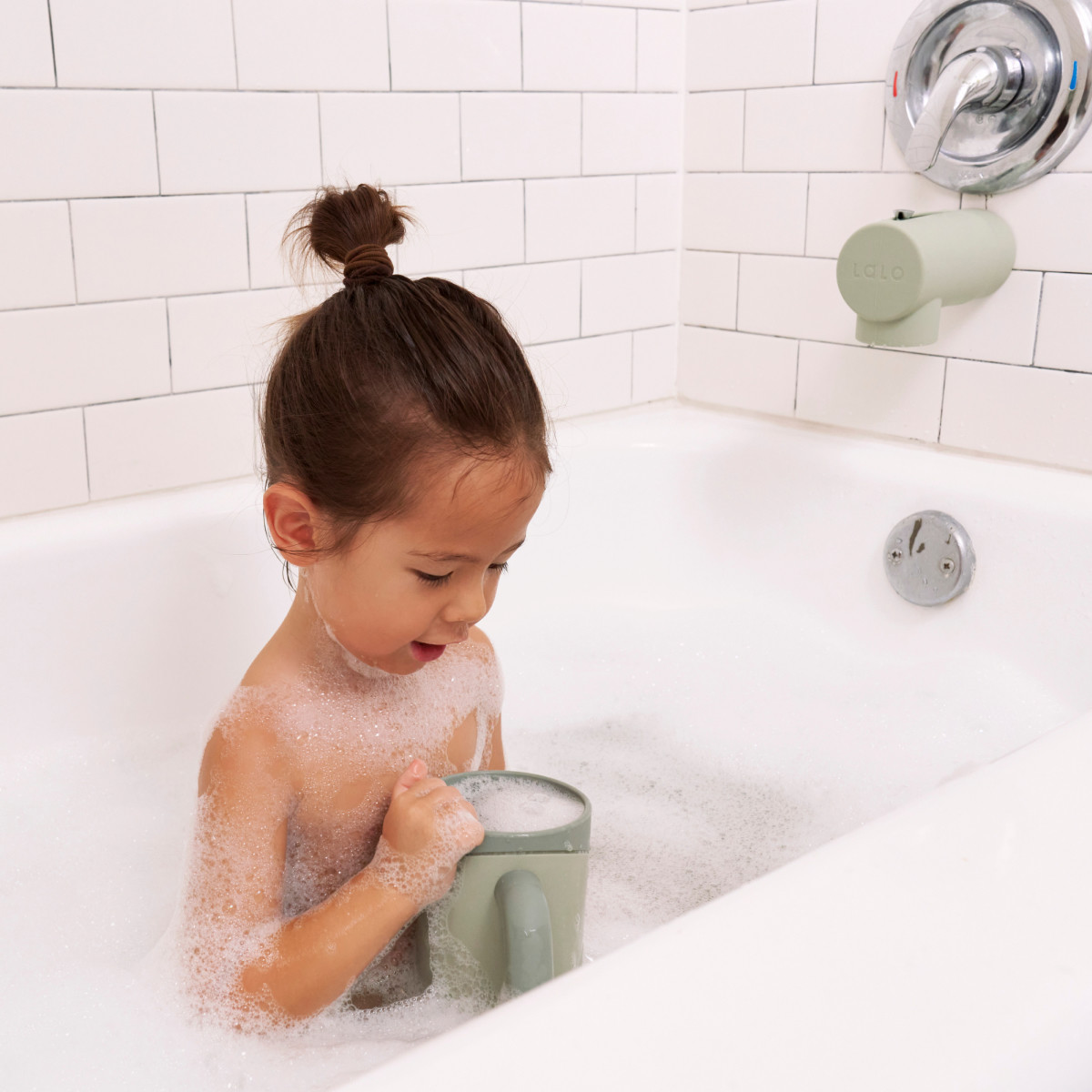 Lalo Bathtime Essential Accessories Bundle - Sage.