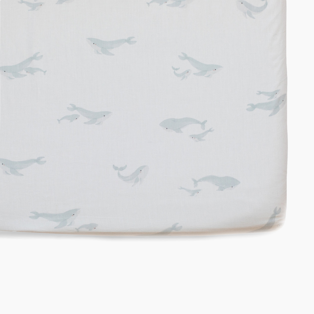 Pehr Brushed Organic Cotton Crib Sheet - Follow Me Whale.