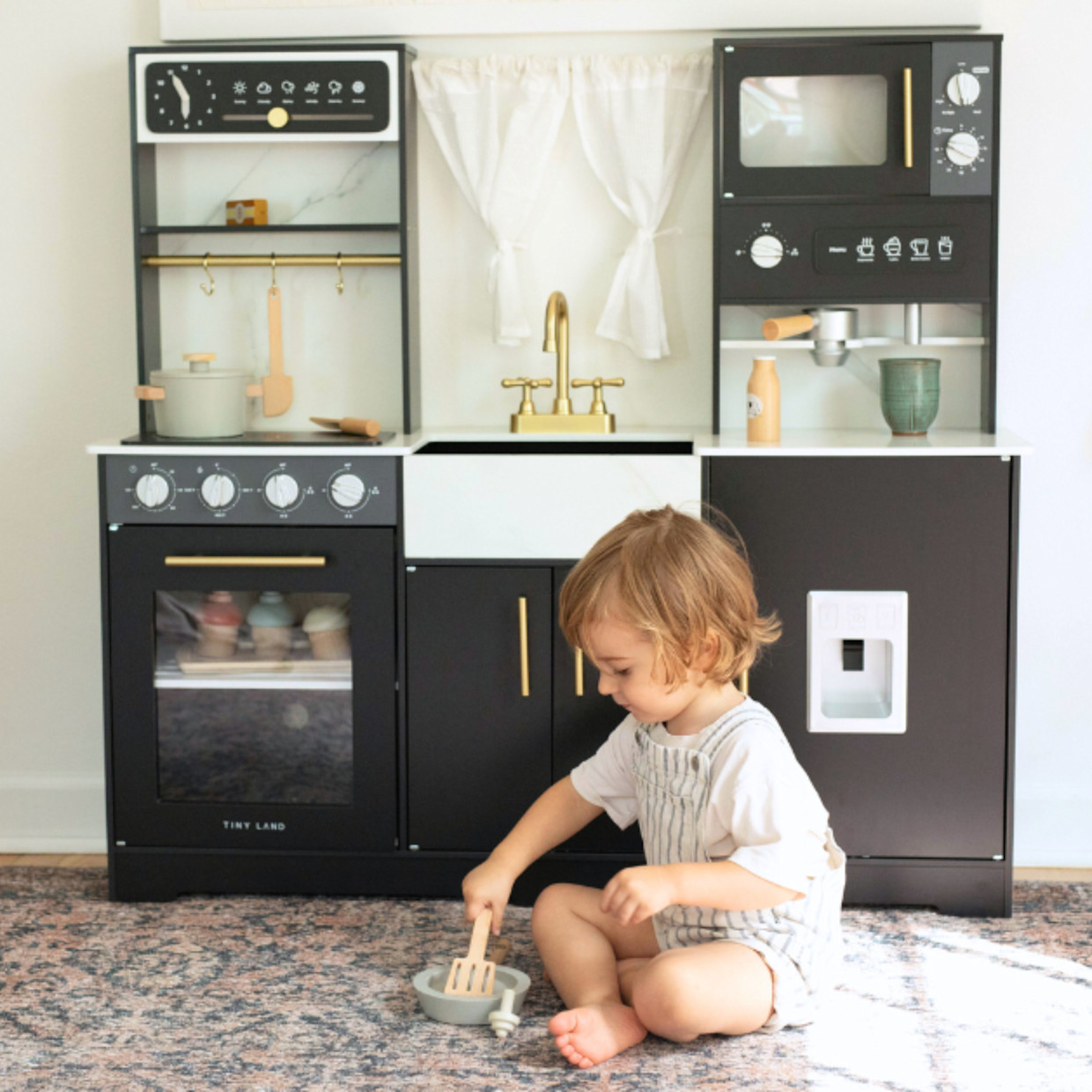 Tiny Land Trendy Home Style Play Kitchen - Black.