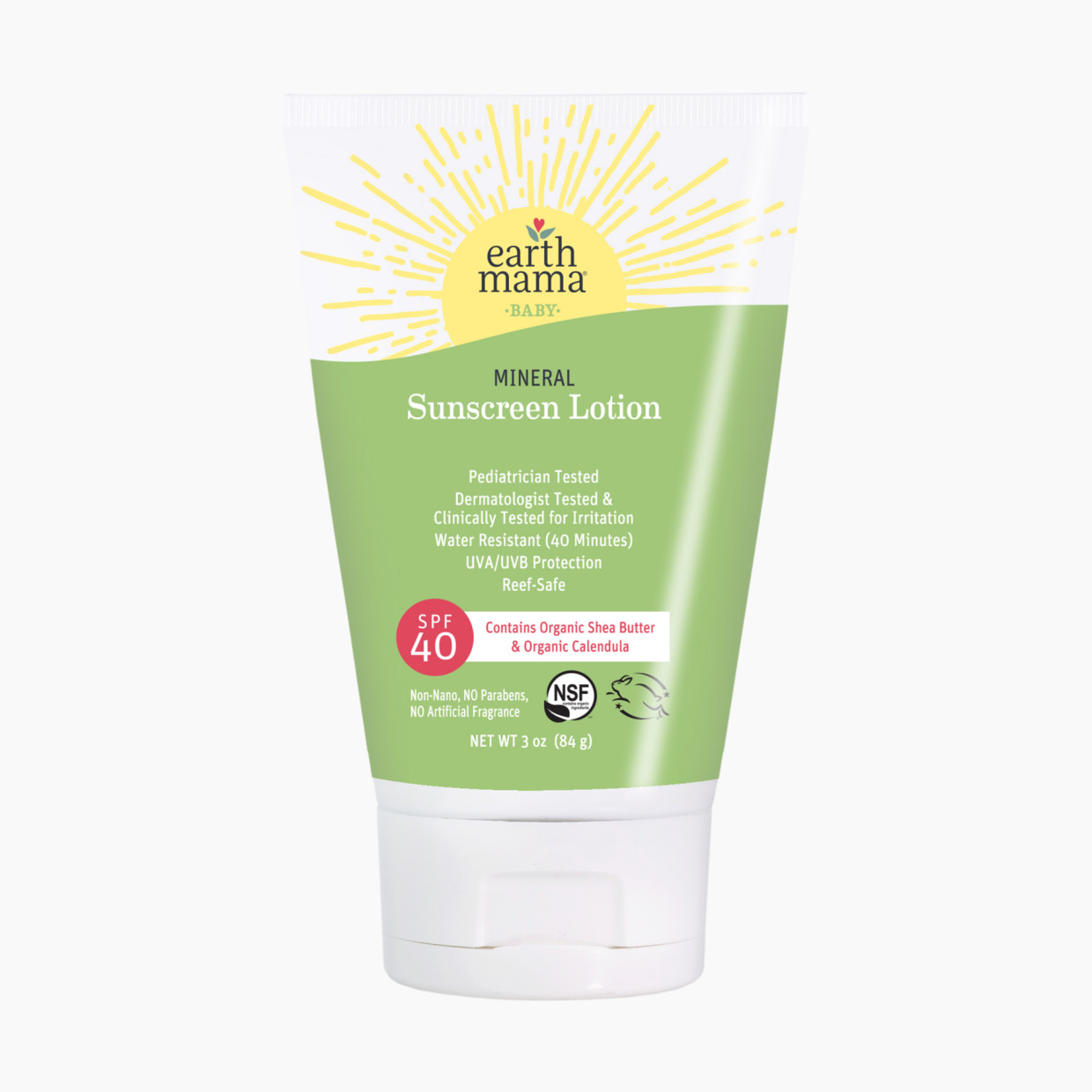 Earth Mama Baby Mineral Sunscreen Lotion SPF 40.