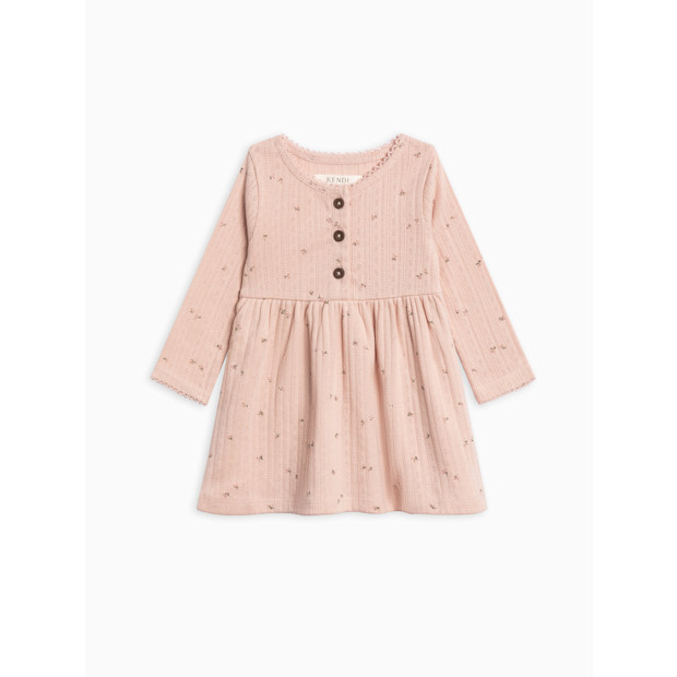 Bryn Brushed Back Pointelle Henley Dress.