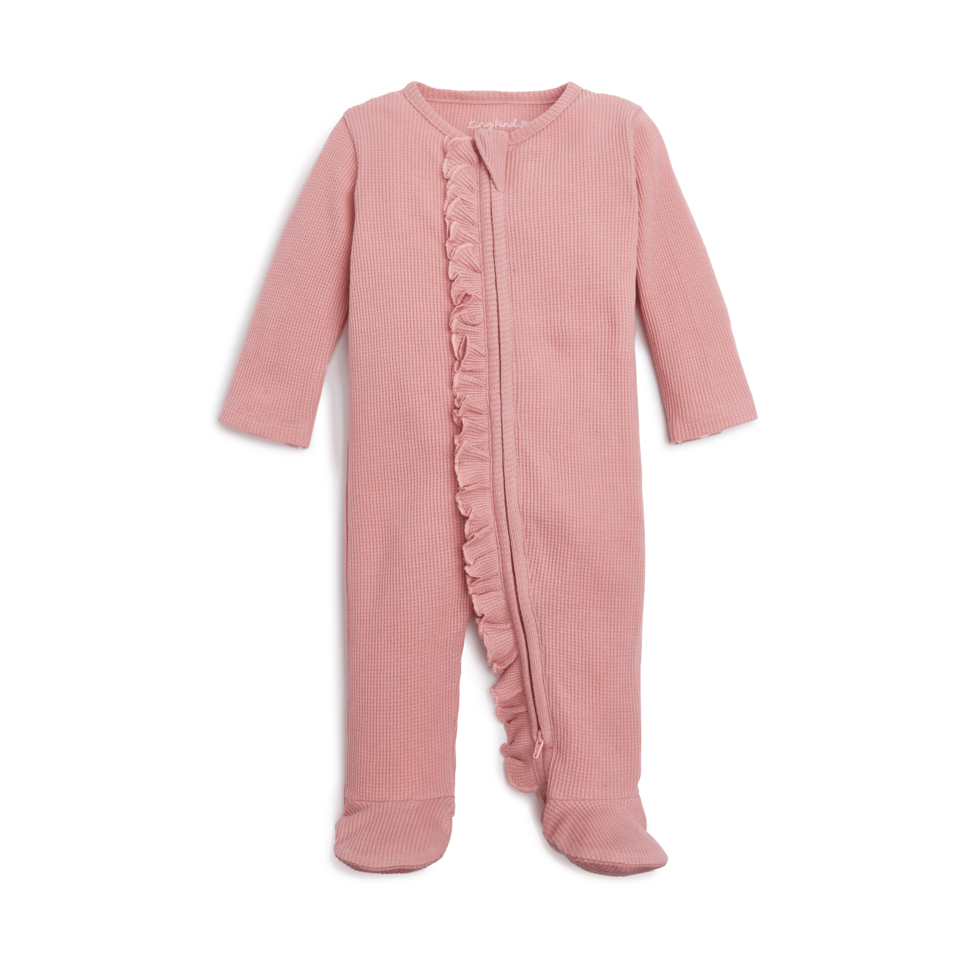 Tiny Kind Ruffle Organic Waffle Footie.