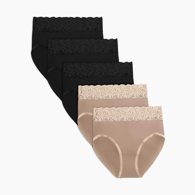 Kindred Bravely High Waist Postpartum Underwear & C-Section Recovery Maternity  Panties (5 Pack) - Neutrals, Large
