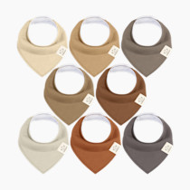 8-Pack Organic Baby Bandana Bibs for Boys, Girls - Super Absorbent Triangle Baby Bibs for Drooling and Teething Infant, 100% Cotton Extra Soft for Newborn, Infant 0-36 Months (Terracotta)