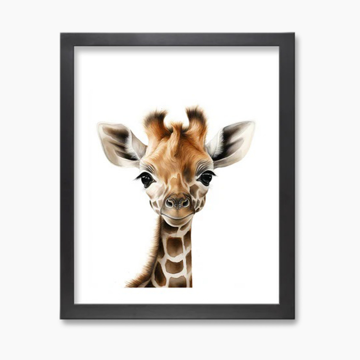 Play & Oak Giraffe - Black Frame, 11 X 14.