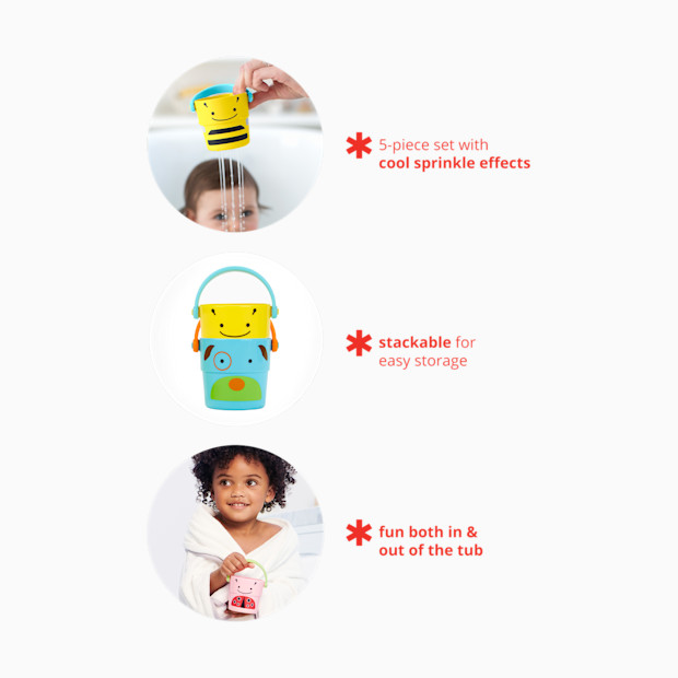 Skip Hop Zoo Stack and Pour Buckets (Set of 5).