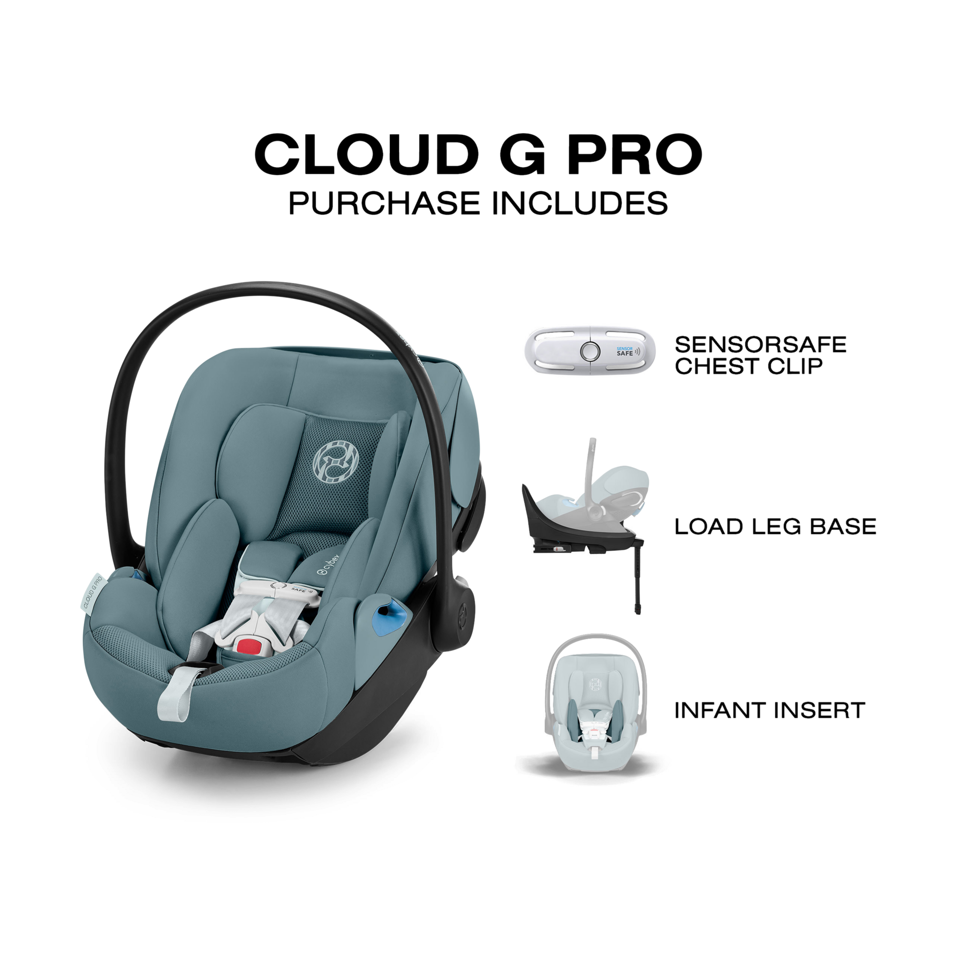 Cybex Cloud G Pro Comfort Extend Infant Car Seat - Stormy Blue.