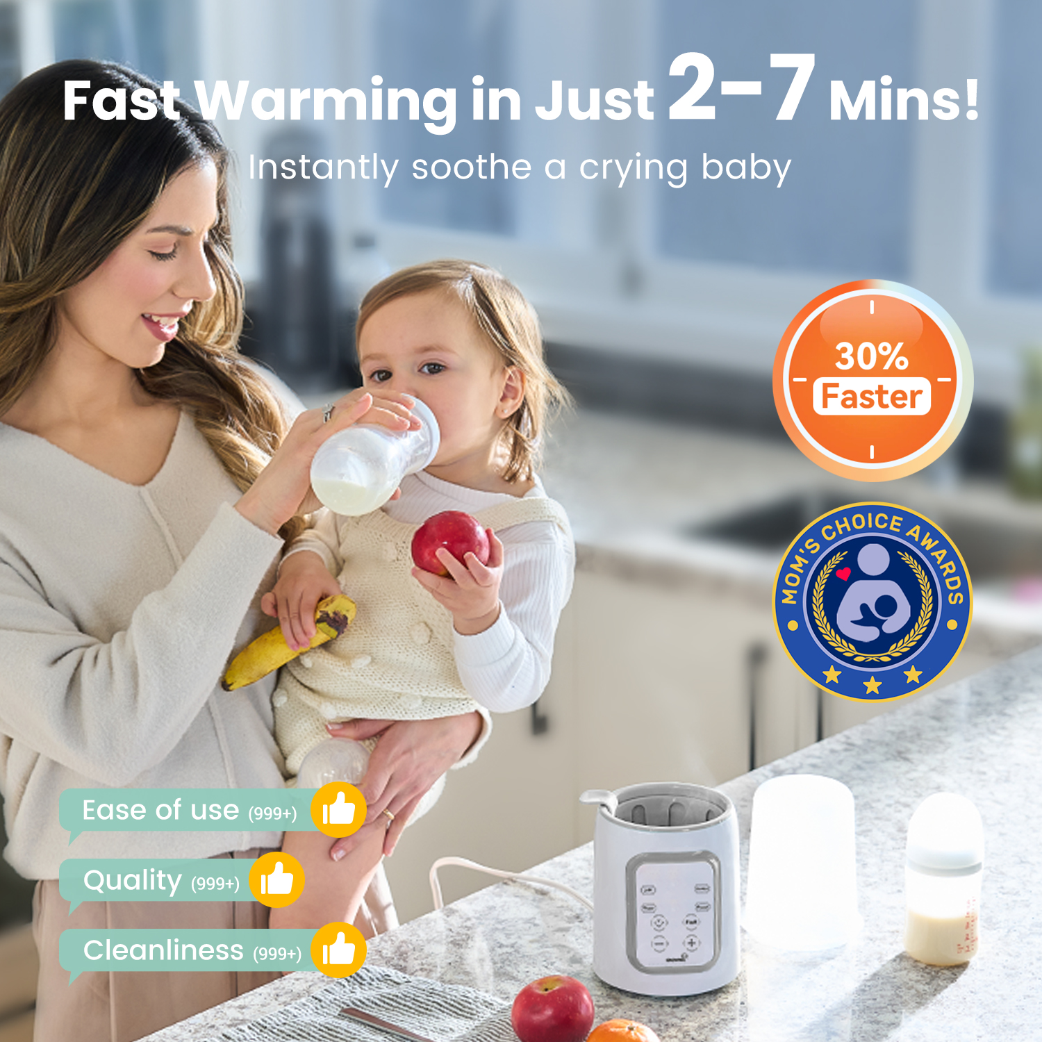 GROWNSY 8-in-1 Fast Baby Bottle Warmer.