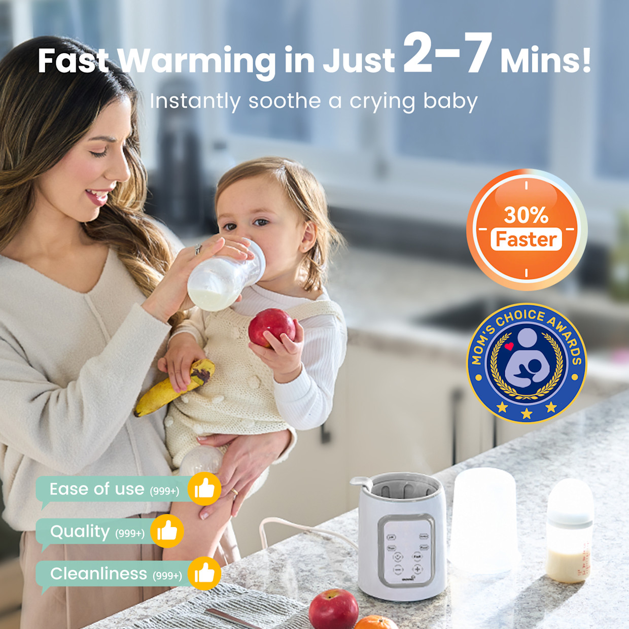 GROWNSY 8-in-1 Fast Baby Bottle Warmer.