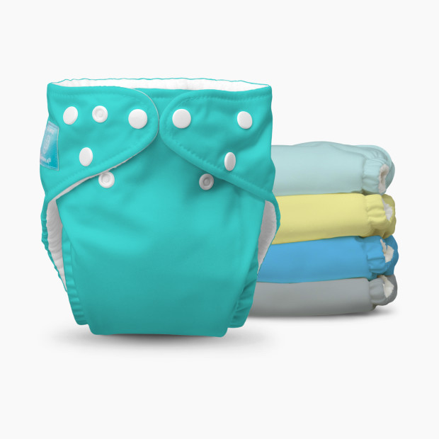 Charlie Banana Reusable Cloth Diapers with Fleece (5 Diapers and 5 Inserts) - Pastels.