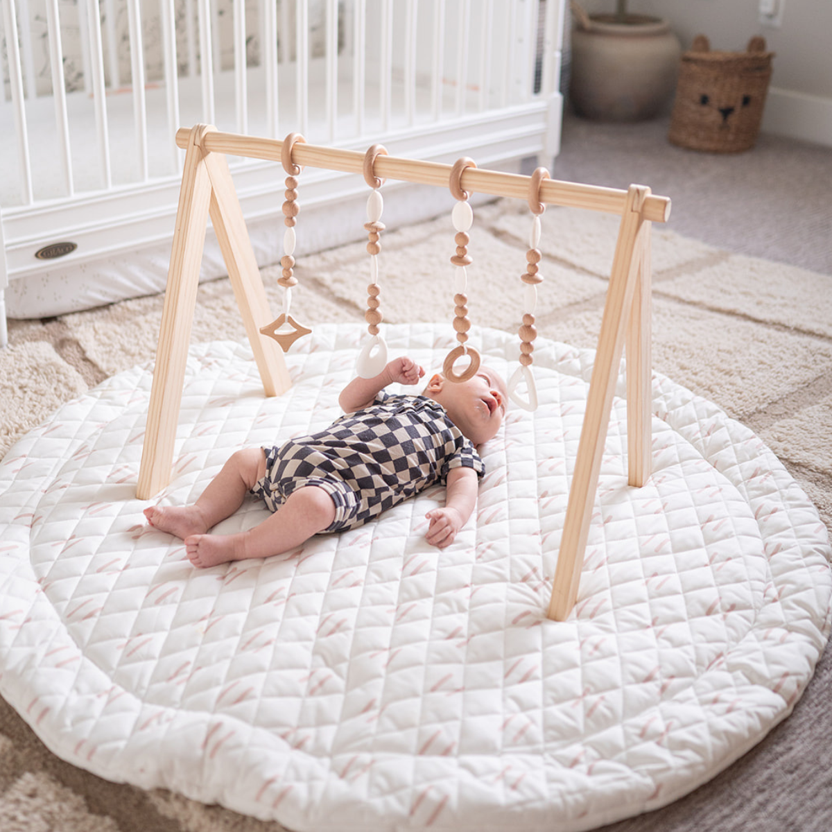 Poppyseed Play Wooden Baby Gym - White.