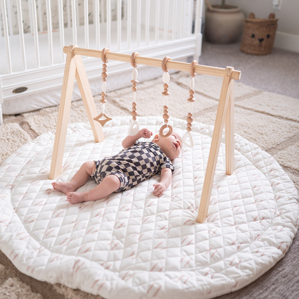 Poppyseed Play Wooden Baby Gym - White.
