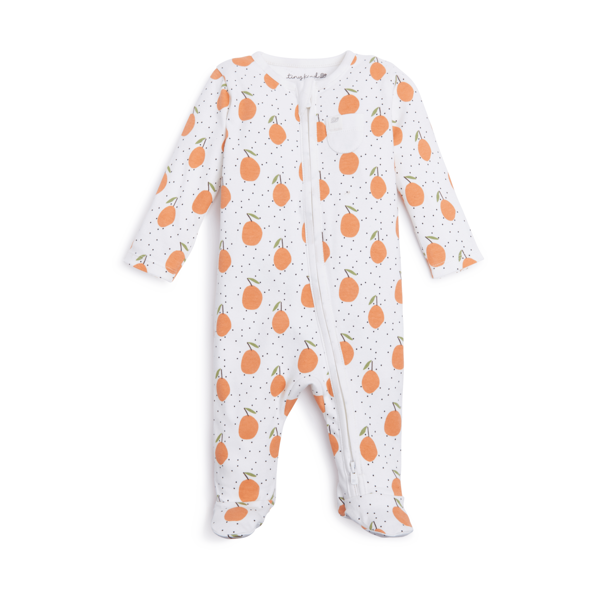 Tiny Kind Printed Organic Zip Up Footie.