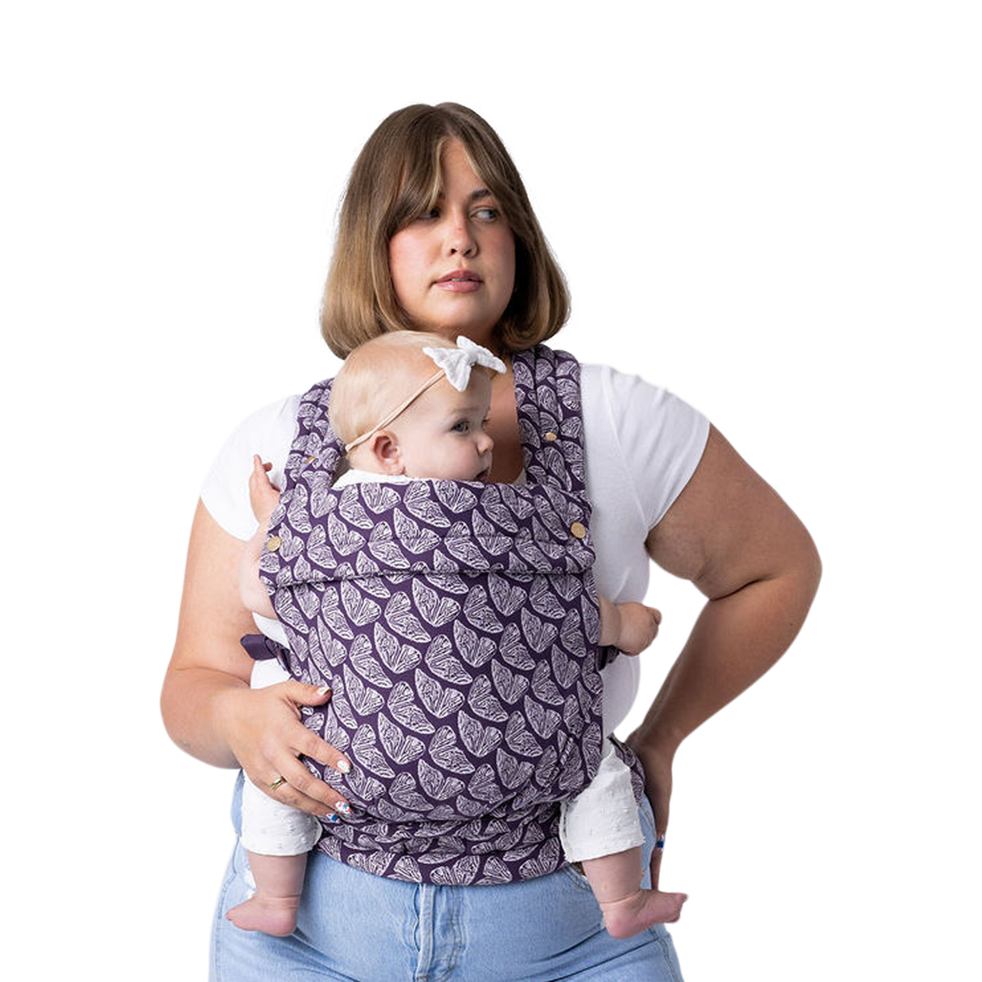 Mabē Monarch Ergonomic Baby Carrier – Premium Cotton Soft Structured Newborn to Toddler Carrier with Hip-Healthy Design, 3 Carry Positions (7-35lbs), Lightweight & Breathable, (Houndstooth)