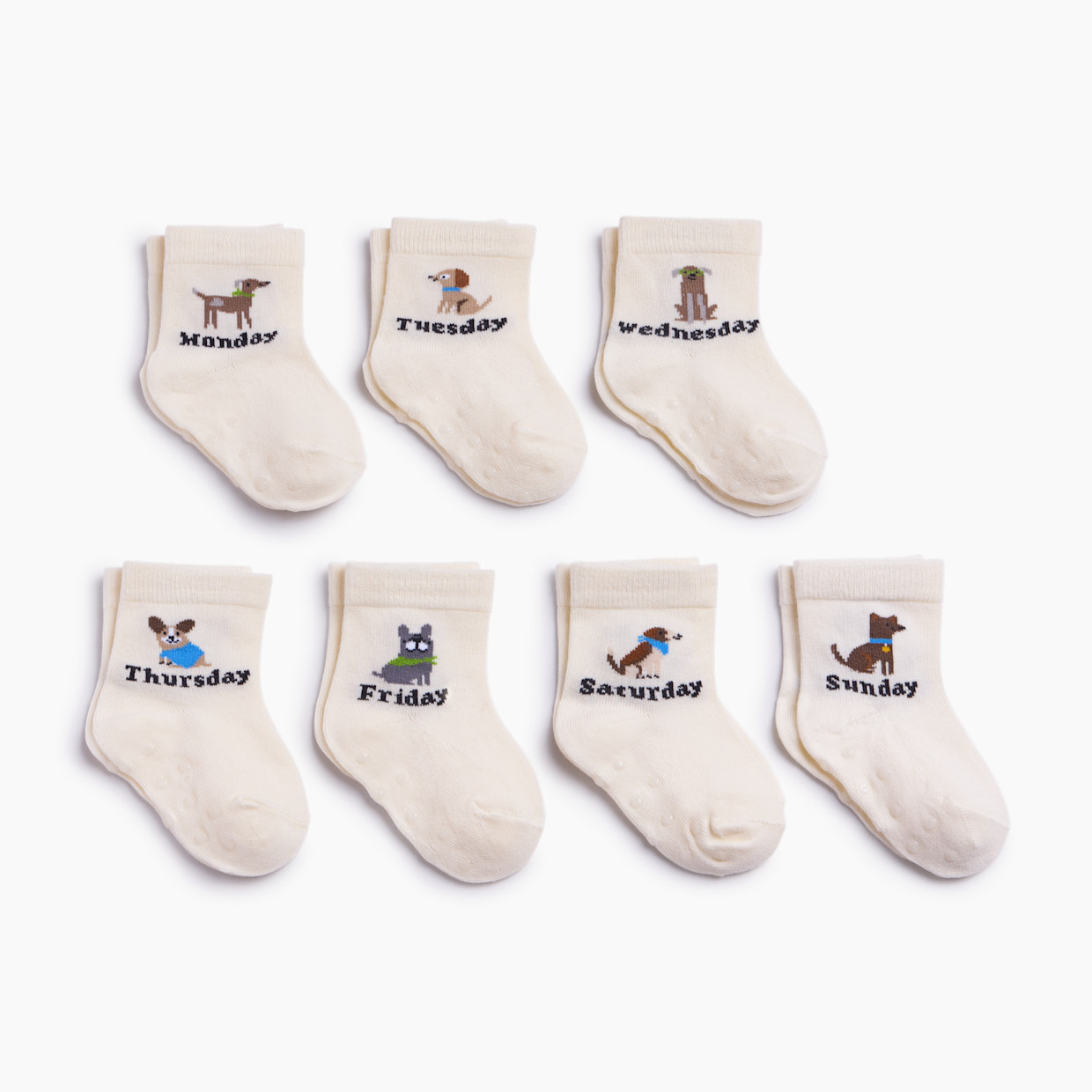 Small Story Days of the Week Crew Socks (7-pack) - Dog Days, 0-3 M.