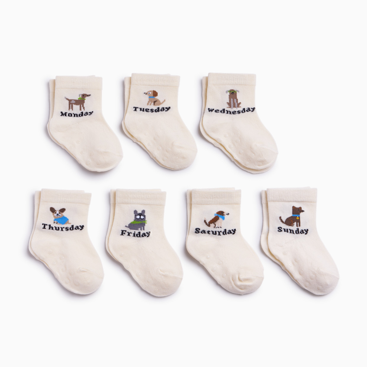 Small Story Days of the Week Crew Socks (7-pack) - Dog Days, 0-3 M.