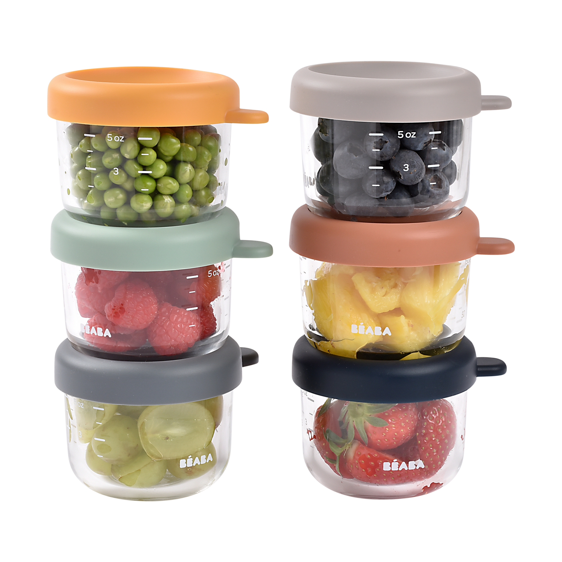 Beaba Glass Baby Food Jars - Sunrise, 5 Oz, 6.