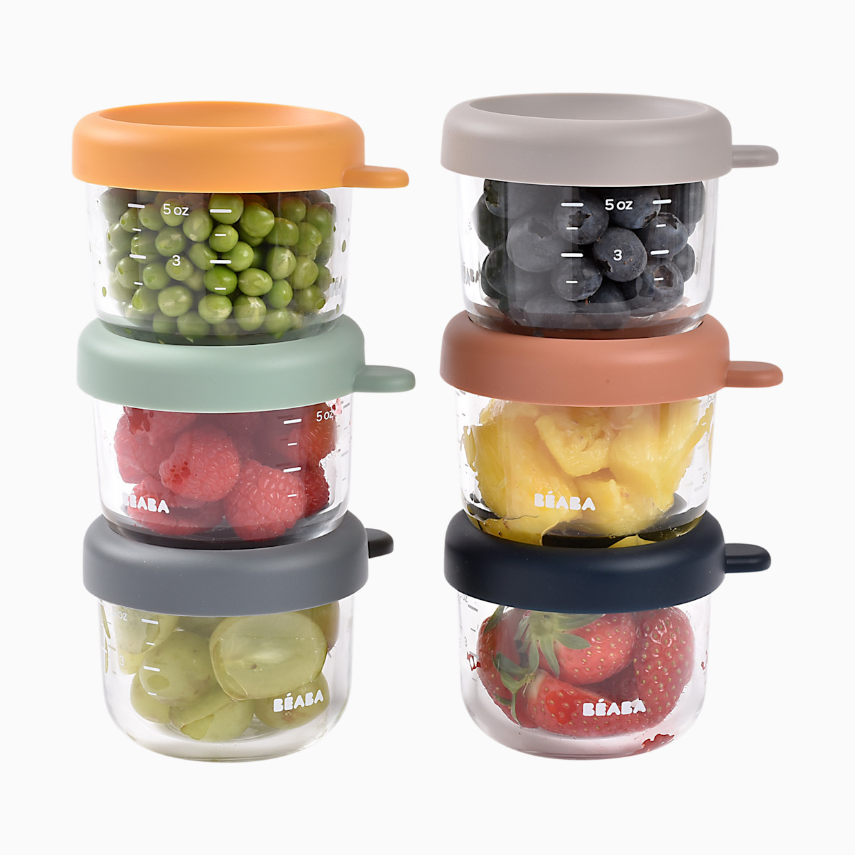 Beaba Glass Baby Food Jars - Sunrise, 5 Oz, 6.